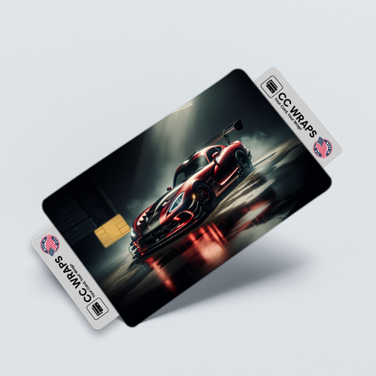 2PK Dodge Viper Acr In Matte Red Credit Card Skin – Vinyl Sticker Fits Debit Card