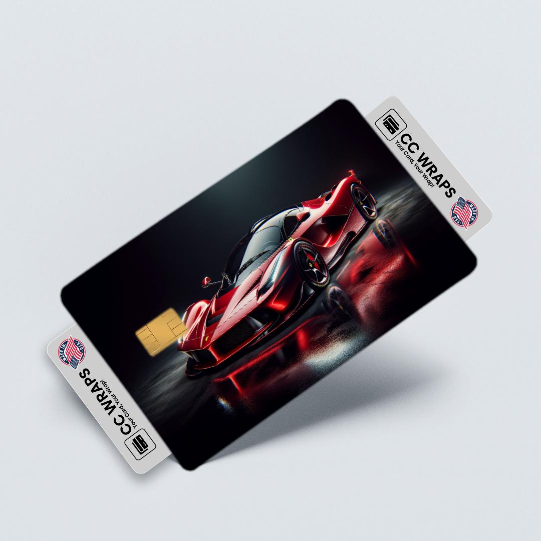2PK Ferrari Laferrari In Rosso Credit Card Skin – Vinyl Sticker Fits Debit Card