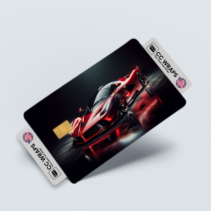 2PK Ferrari Laferrari In Rosso Credit Card Skin – Vinyl Sticker Fits Debit Card