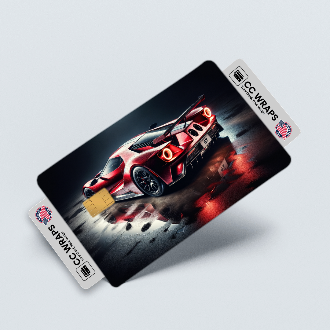 2PK Ford Gt In Liquid Red Dark Credit Card Skin – Vinyl Sticker Fits Debit Card