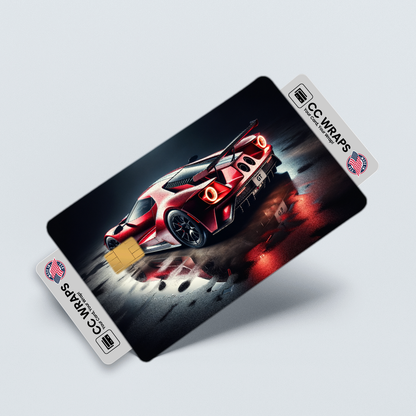 2PK Ford Gt In Liquid Red Dark Credit Card Skin – Vinyl Sticker Fits Debit Card