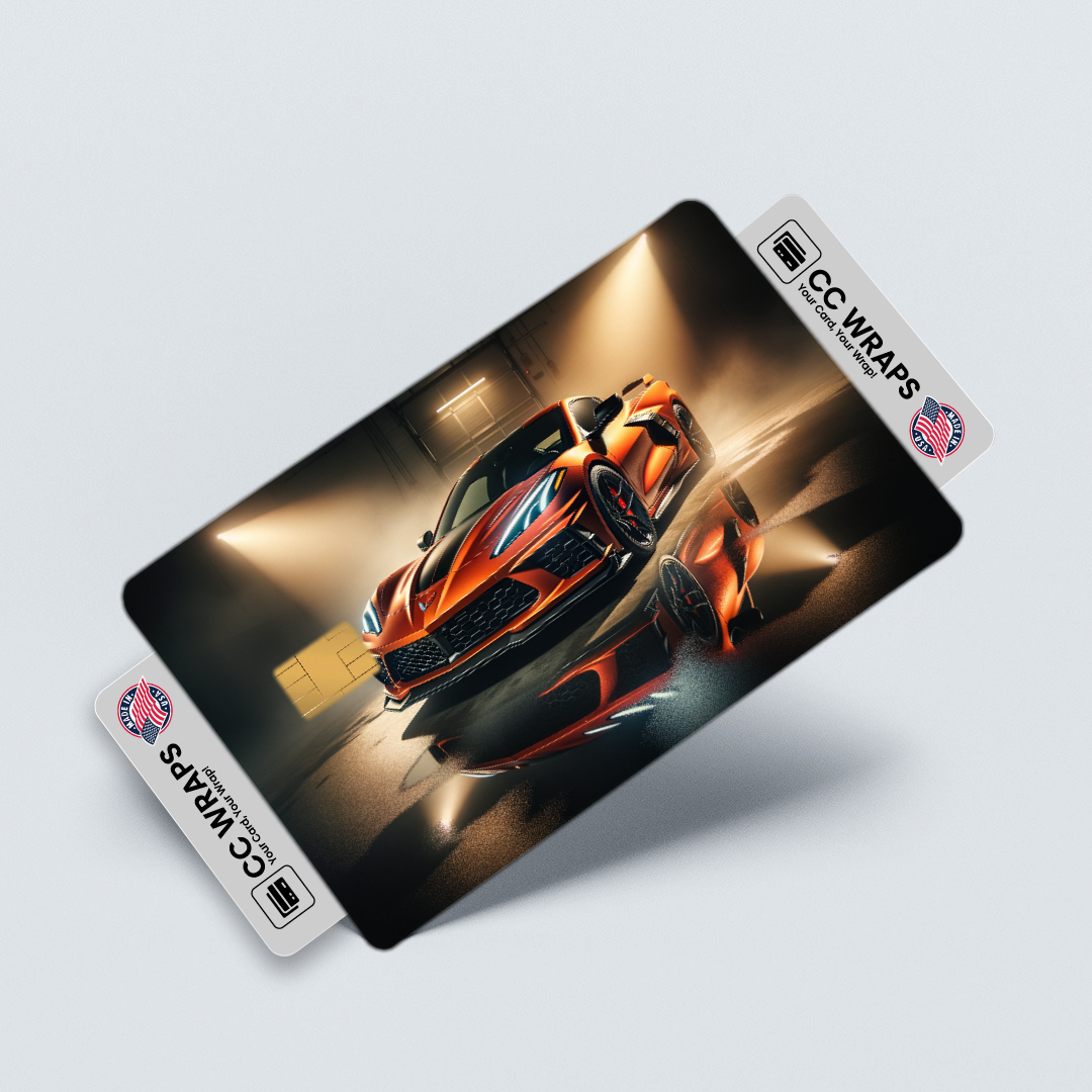 2PK Chevrolet Corvette C8 Z06 In Credit Card Skin – Vinyl Sticker Fits Debit Card