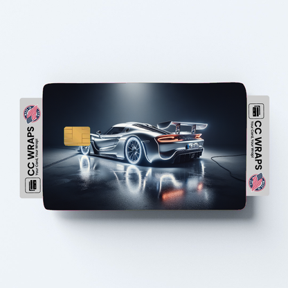 2PK Silver Porsche 911 Gt3 Rs In A Credit Card Skin – Vinyl Sticker Fits Debit Card