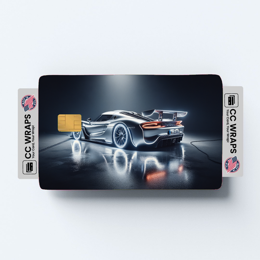 2PK Silver Porsche 911 Gt3 Rs In A Credit Card Skin – Vinyl Sticker Fits Debit Card