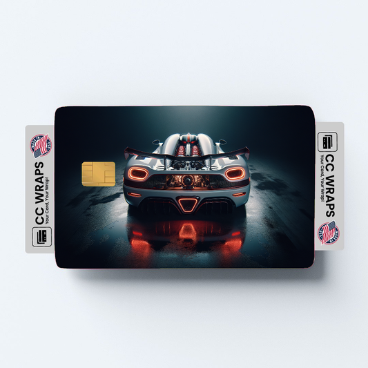 2PK White Koenigsegg Jesko In A Credit Card Skin – Vinyl Sticker Fits Debit Card