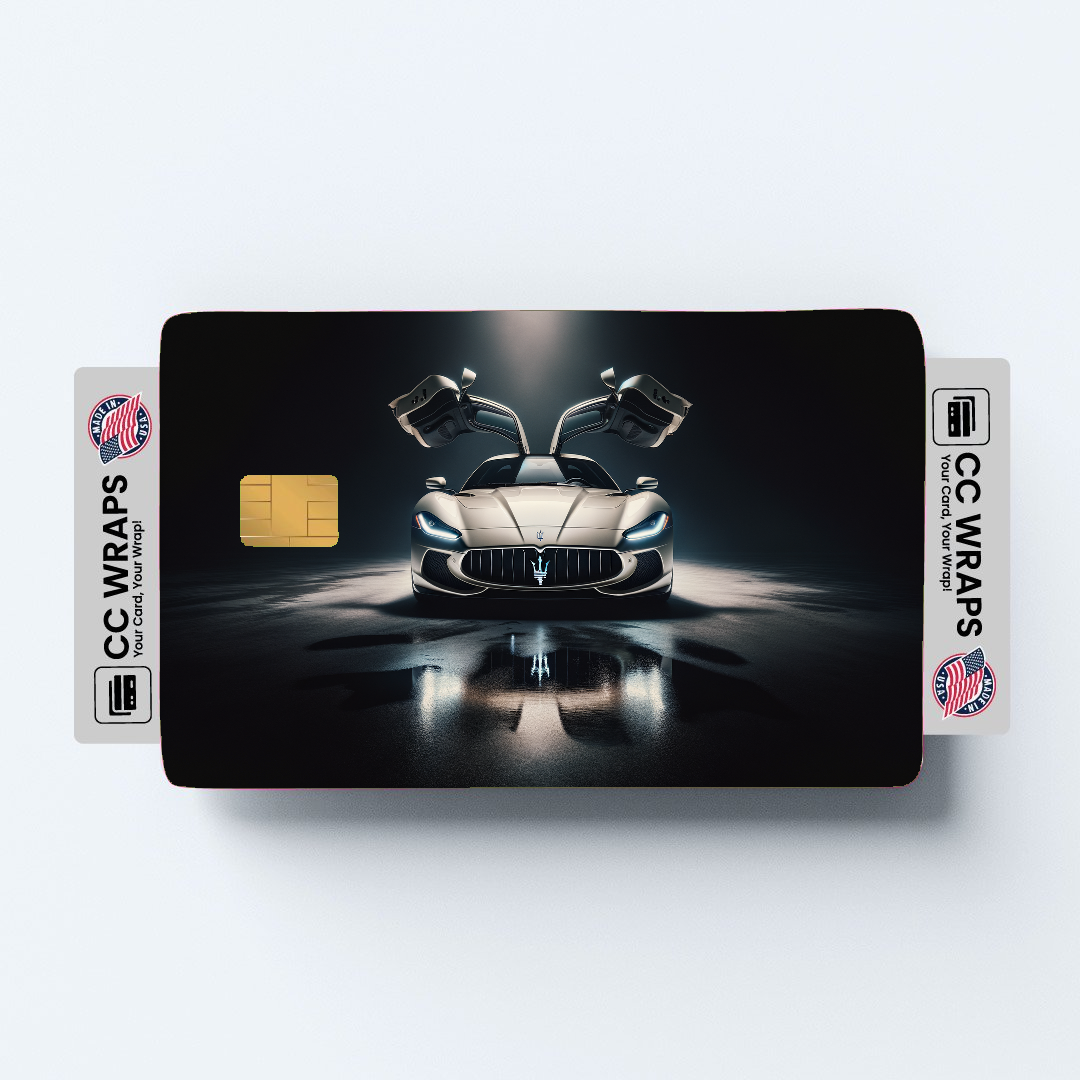 2PK Maserati Mc20 In Bianco Audace Credit Card Skin – Vinyl Sticker Fits Debit Card