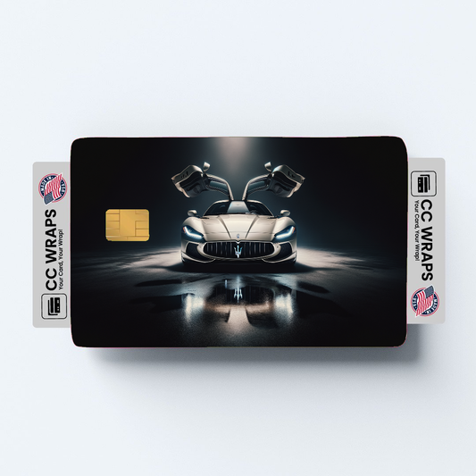 2PK Maserati Mc20 In Bianco Audace Credit Card Skin – Vinyl Sticker Fits Debit Card
