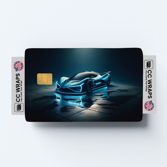 2PK Rimac Nevera In Electric Blue Credit Card Skin – Vinyl Sticker Fits Debit Card