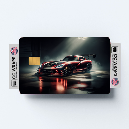 2PK Dodge Viper Acr In Matte Red Credit Card Skin – Vinyl Sticker Fits Debit Card