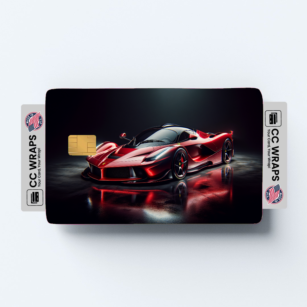 2PK Ferrari Laferrari In Rosso Credit Card Skin – Vinyl Sticker Fits Debit Card