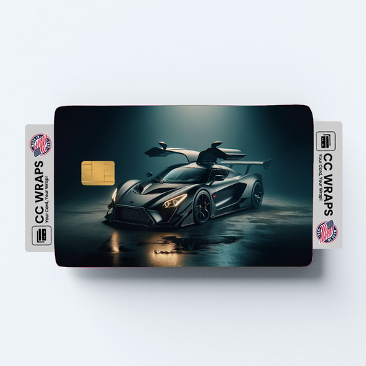 2PK Zenvo Tsrs In Matte Grey Dark Credit Card Skin – Vinyl Sticker Fits Debit Card