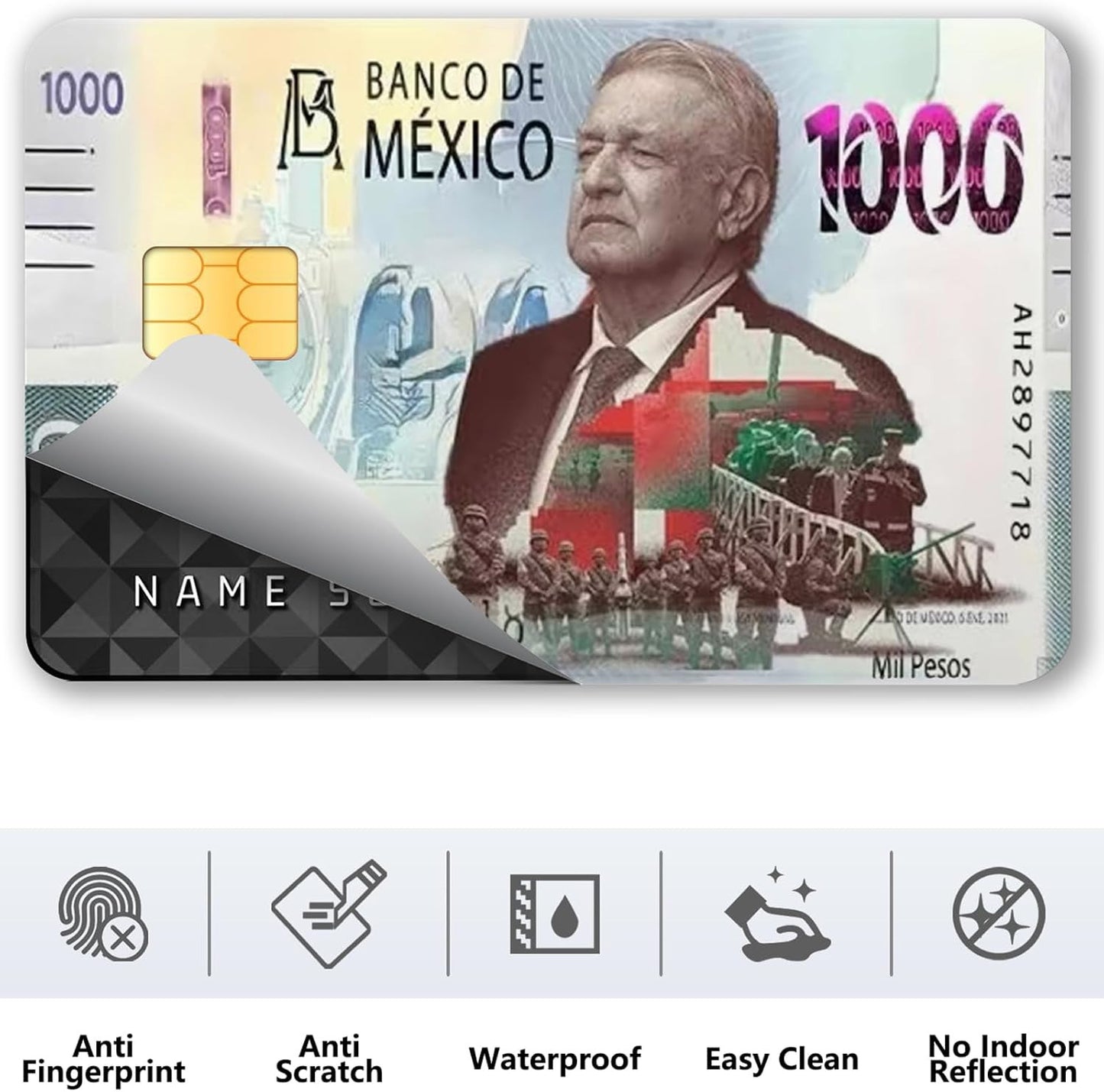 Mexico Amlo 1000 Peso Custom Vinyl Credit Card Sticker by CC Wraps