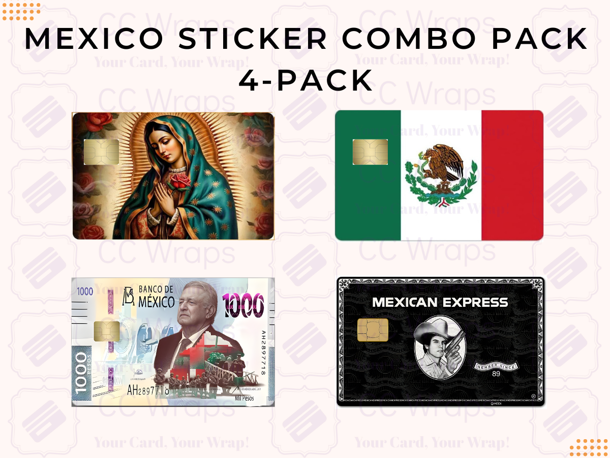 Mexico Combo Pack Custom Vinyl Credit Card Sticker by CC Wraps