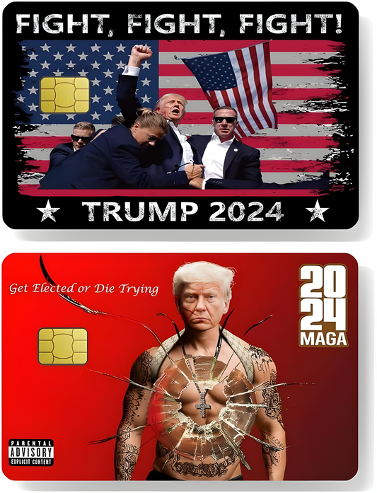 Trump 2024 Fight Rally Album Cover Credit Card Sticker
