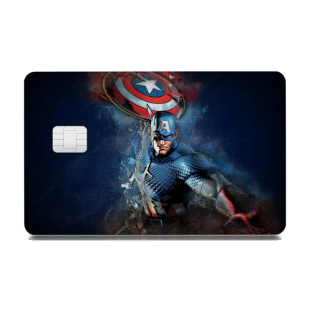 Captain America Custom Vinyl Credit Card Sticker by CC Wraps