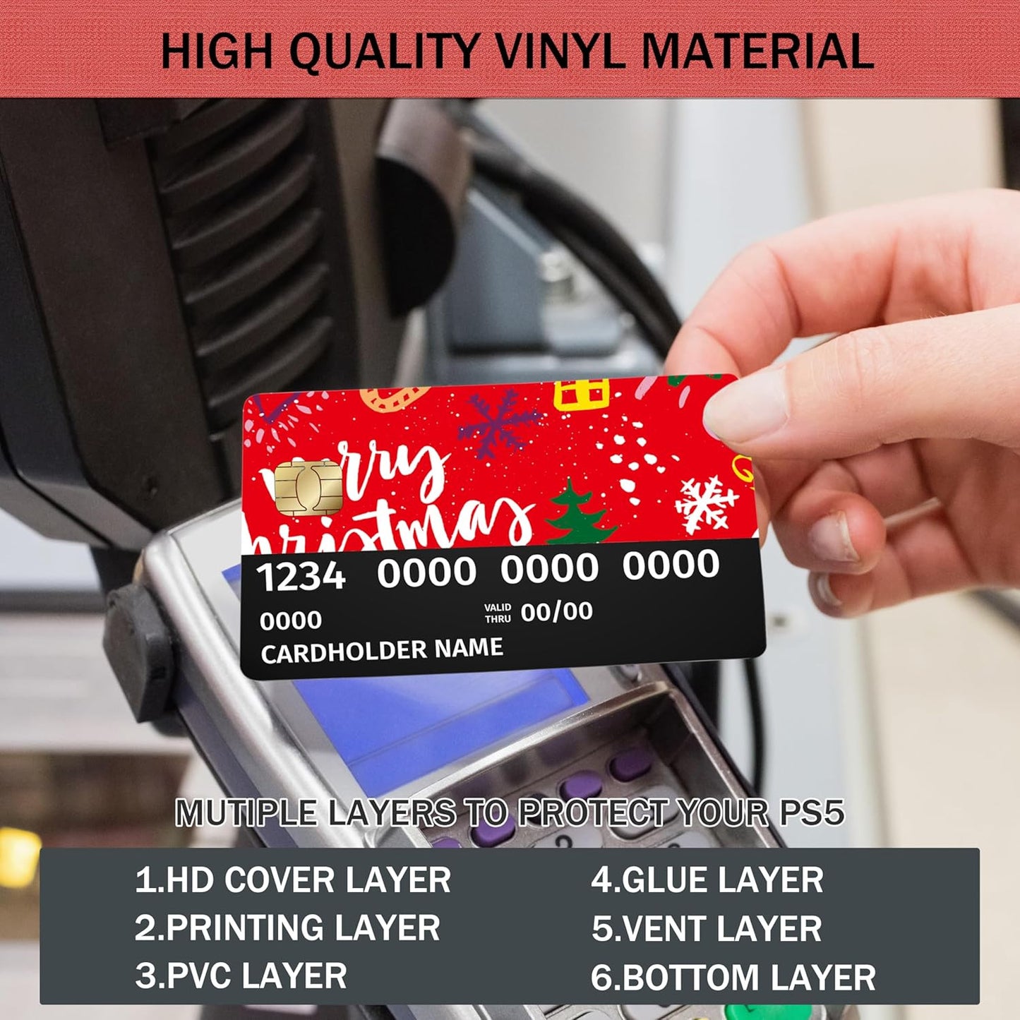 Santa's Christmas Custom Vinyl Credit Card Sticker by CC Wraps