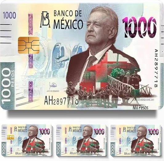Mexico Amlo 1000 Peso Custom Vinyl Credit Card Sticker by CC Wraps