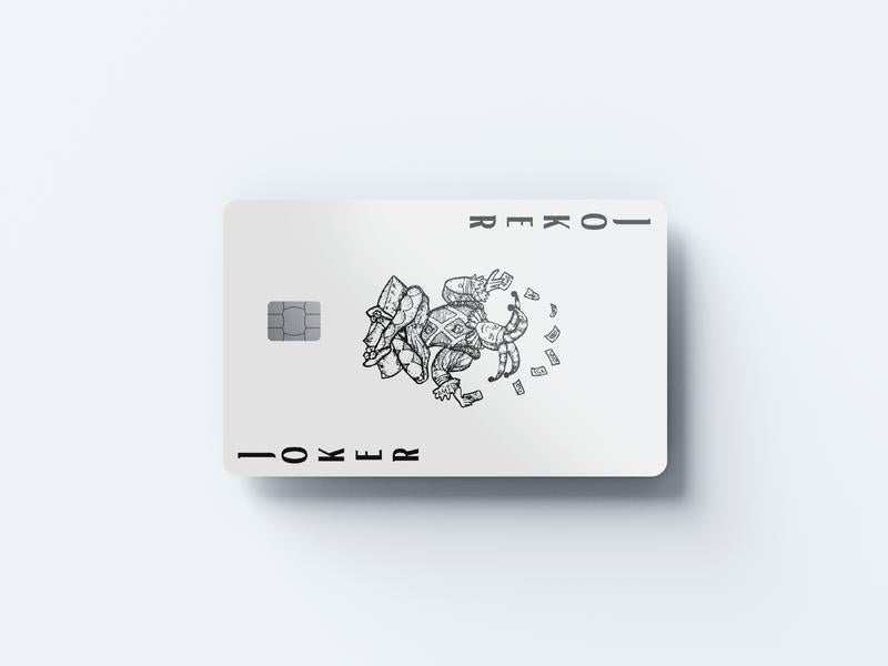 White Joker Custom Vinyl Credit Card Sticker by CC Wraps
