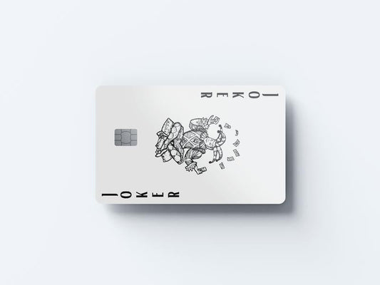 White Joker Custom Vinyl Credit Card Sticker by CC Wraps