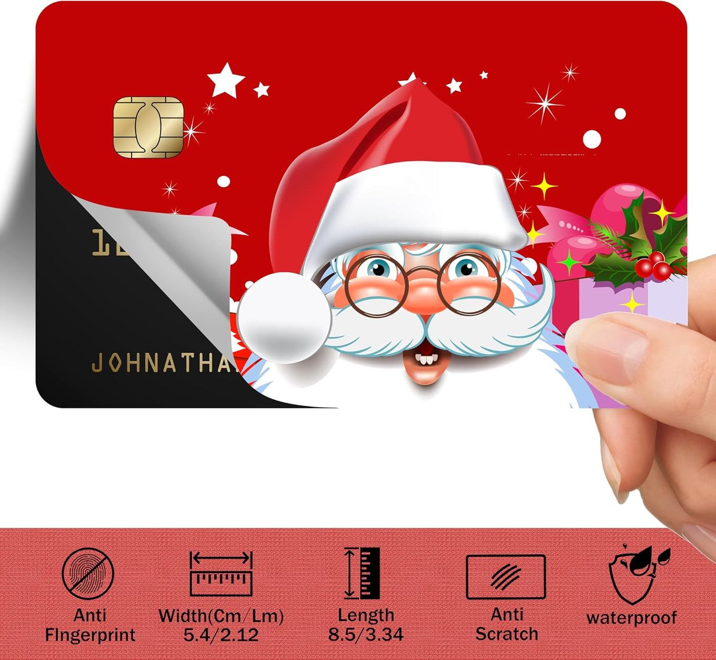 Santa's Christmas Custom Vinyl Credit Card Sticker by CC Wraps