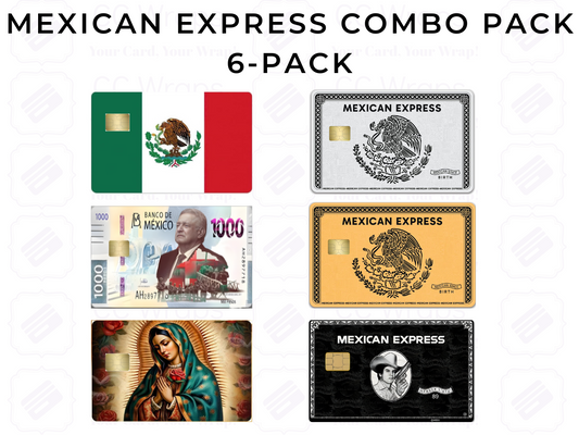 Mexican Express Combo 6-Pack Custom Vinyl Credit Card Sticker by CC Wraps