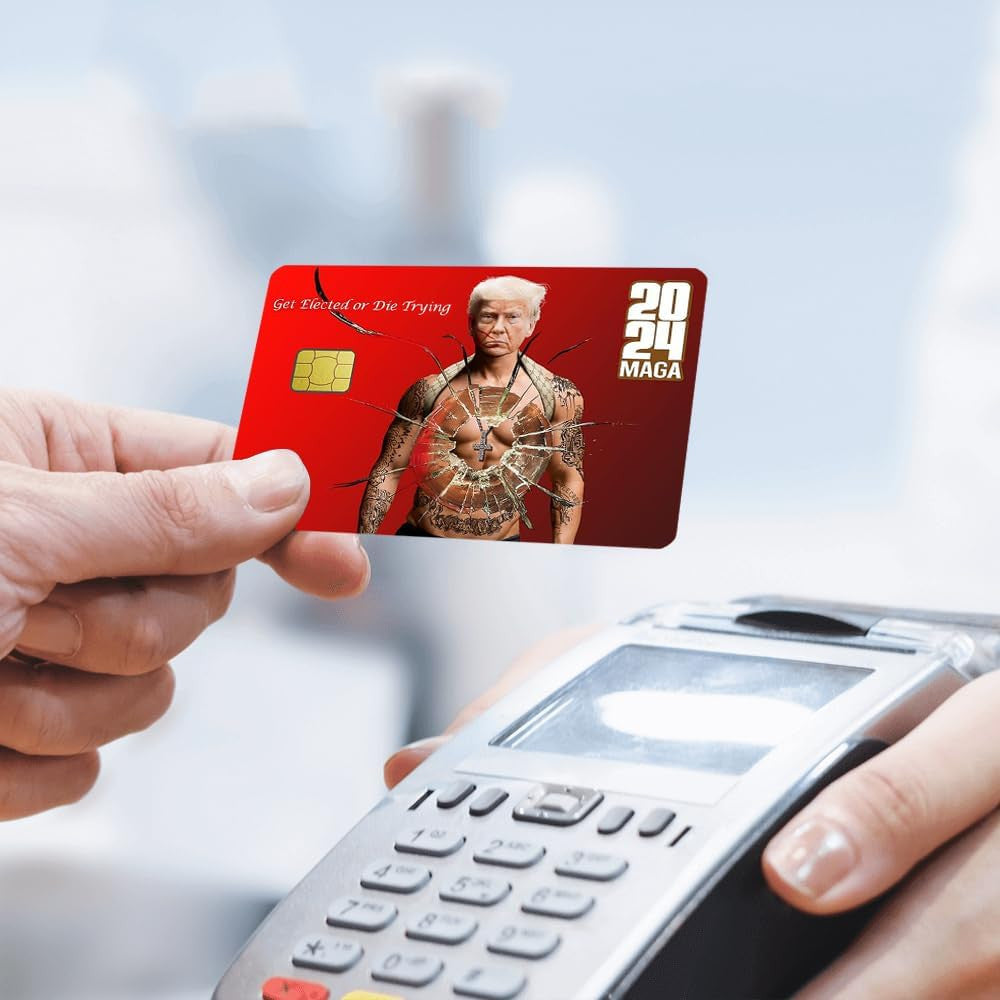 Trump 2024 Fight Rally Album Cover Credit Card Sticker