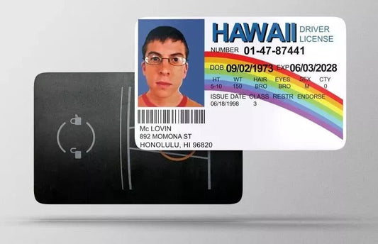 Tesla Key Card McLovin Custom Vinyl Credit Card Sticker by CC Wraps